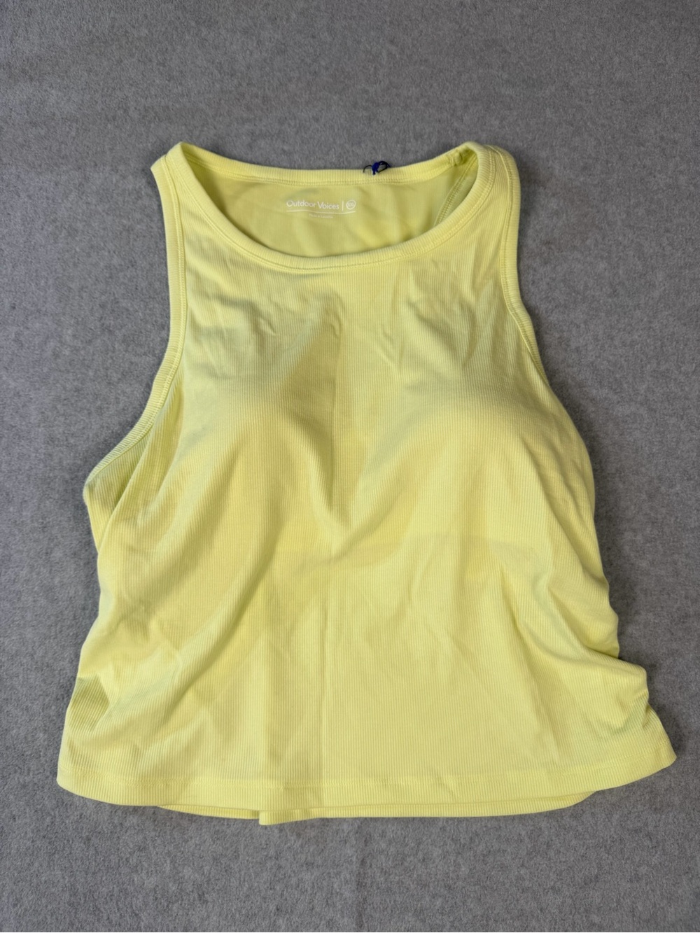 Outdoor Voices Lemon Yellow Ribbed Knit Tank